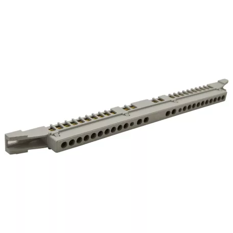 Tracon 230/400VAC, 63A, 7,6×18,3mm, L=250 mm, 24P, IP20 NPE-Z-24 Szigetelt földelősín (N/PE) EDSS-12/. mod.elosztóhoz 5997374201674