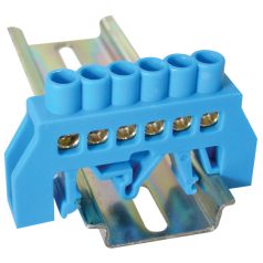   Tracon 230/400VAC, 63A, 6×9mm, 6P, IP20 NPE-B6-6 Szigetelt földelősín (N/PE), kék 5997374178716