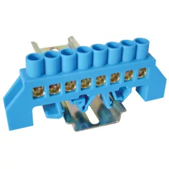   Tracon 230/400VAC, 100A, 8×12mm, 8P, IP20 NPE-B8-8 Szigetelt földelősín (N/PE), kék 5997374178747