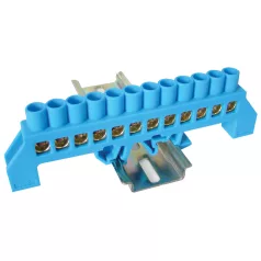   Tracon 230/400VAC, 100A, 8×12mm, 12P, IP20 NPE-B8-12 Szigetelt földelősín (N/PE), kék 5997374178761