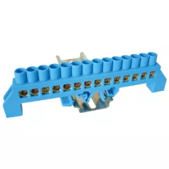   Tracon 230/400VAC, 100A, 8×12mm, 14P, IP20 NPE-B8-14 Szigetelt földelősín (N/PE), kék 5997374178778