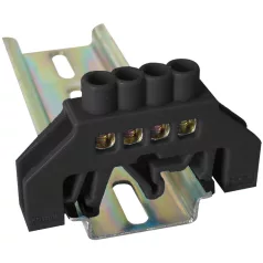   Tracon 230/400VAC, 63A, 6×9mm, 4P, IP20 NPE-BK6-4 Szigetelt földelősín (N/PE), fekete 5997374223768