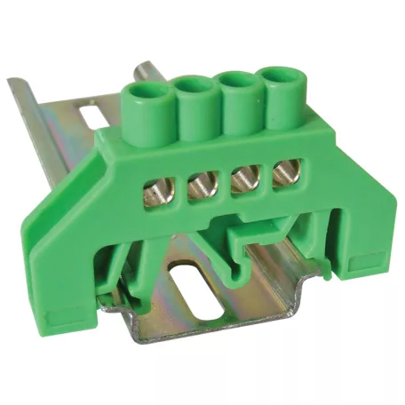 Tracon 230/400VAC, 63A, 6×9mm, 4P, IP20 NPE-G6-4 Szigetelt földelősín (N/PE), zöld 5997374178785