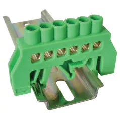   Tracon 230/400VAC, 63A, 6×9mm, 6P, IP20 NPE-G6-6 Szigetelt földelősín (N/PE), zöld 5997374178792