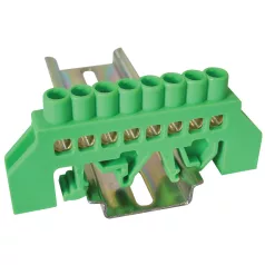   Tracon 230/400VAC, 63A, 6×9mm, 8P, IP20 NPE-G6-8 Szigetelt földelősín (N/PE), zöld 5997374178808