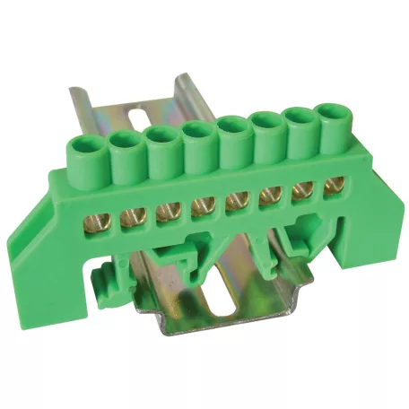 Tracon 230/400VAC, 63A, 6×9mm, 8P, IP20 NPE-G6-8 Szigetelt földelősín (N/PE), zöld 5997374178808