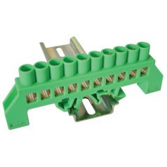   Tracon 230/400VAC, 100A, 8×12mm, 10P, IP20 NPE-G8-10 Szigetelt földelősín (N/PE), zöld 5997374178839
