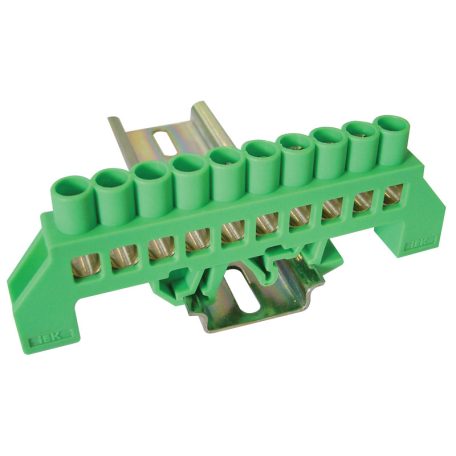 Tracon 230/400VAC, 100A, 8×12mm, 10P, IP20 NPE-G8-10 Szigetelt földelősín (N/PE), zöld 5997374178839