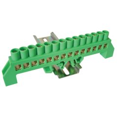   Tracon 230/400VAC, 100A, 8×12mm, 14P, IP20 NPE-G8-14 Szigetelt földelősín (N/PE), zöld 5997374178853