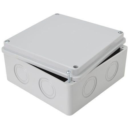 Tracon 150×150×70mm, IP55 MED15157 Elektronikai doboz, világos szürke, teli fedéllel 5997374160353