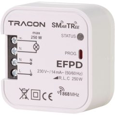   Tracon 230 V, 50 Hz, 250 W, 868.32 MHz EFPD Rádiós dimmer, szerelvénydobozba, 1 csatornás 5997374181457