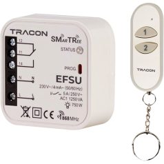   Tracon 230 V, 50 Hz, 5 A, 1 NO/1 NC, 868.32 MHz EFSU Vezeték nélküli univerzális vezérlő készlet, kulcstartós 5997374168434