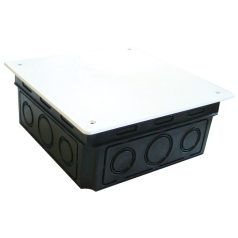   Tracon 104x104(116x116)×51.5mm D100X100 Perforált kötődoboz süllyesztett, négyzetes, fekete 5997374184076