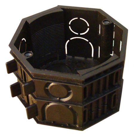 Tracon 72×72×46mm D70/8 Perforált szerelvénydoboz süllyesztett, nyolcszögletű,fekete 5997374172899