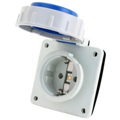   Tracon 16A, 250V, 2P+E, IP67 (SCHUKO) TICS-105S67 Beépíthető csatlakozóaljzat, oldalsó védőérintkezővel, kerek 5997374217392