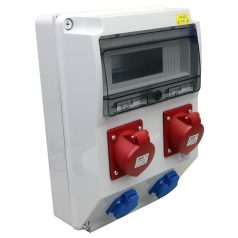   Tracon Out:2×SCHUKO+2×16A(3P+N+E) TDB15-12M Csatlakozó doboz, védelem nélkül 5997374225465