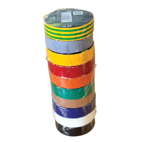 Tracon 20m×18mm, PVC, 0-90°C, 40kV/mm SZIG-SET20 Szigetelőszalag válogatás különböző színekben, 10 db/cs 5997374189309