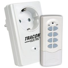   Tracon 230VAC, 50Hz, 3600W, IP20, 433,92MHz RCS11 Távkapcsolós csatlakozóaljzat, 1 aljzat, 1 távírányító 5997374215831