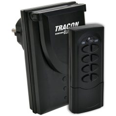   Tracon 230VAC, 50Hz, 3600W, IP44, 433,92MHz RCS11-IP Távkapcsolós csatlakozóaljzat, 1 aljzat, 1 távírányító, IP44 5997374215848