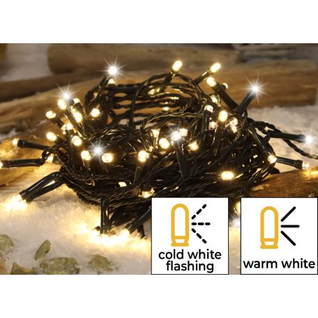 Tracon 230VAC, 5+50M, 500LED, 7,2W, 2600-2700K, IP44 CHRSTOSC500WW Karácsonyi sziporkázó fényfüzér, kültéri/beltéri (X22010) 5997374227179