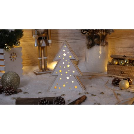 Tracon Timer 6+18h, 4LED, 3000K, 2xAAA CHRTRW4WW LED karácsonyi fenyő, fa, elemes (X22041) 5997374227438