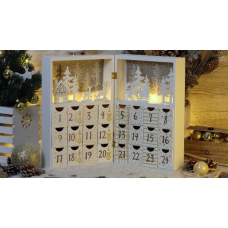 Tracon Timer 6+18h, 8LED, 3000K, 2xAAA CHRACB8WW LED karácsonyi adventi kalendárium, elemes (X22051) 5997374226615