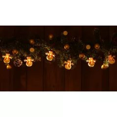   Tracon Timer 6+18h,10LED, 3000K, 2xAA CHRSTSMPW10WW LED karácsonyi lánc, hóember,elemes (X22071) 5997374227285