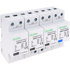  Tracon Uc:385V; Iimp:50/100kA; In:50/100kA; Up:2,5kV; 3+1P ESPD1+2-50-3+1P T1+T2 AC típusú túlfeszültséglevezető, egybeépített 5997374222433