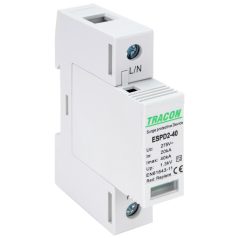   Tracon Uc:275V; In:20kA; Imax:40kA; Up:1,3kV; 1P ESPD2-40-1P T2 AC típusú túlfeszültség levezető, cserélhető betéttel 5997374222532