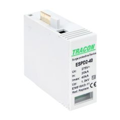   Tracon Uc:275V; In:20kA; Imax:40kA; Up:1,3kV ESPD2-40M T2 AC típusú túlfeszültség levezető betét 40 M 5997374222587