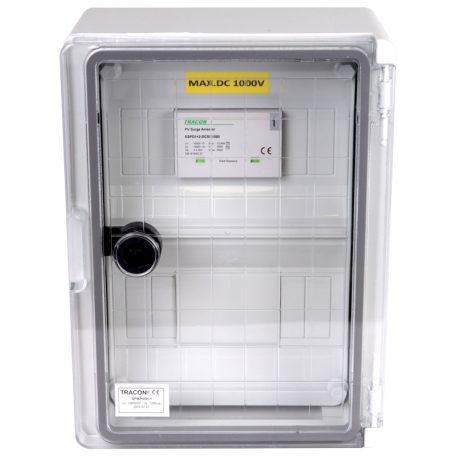 Tracon 280×210×130mm, IP65, DC1+2, Un=1000VDC SPBPVDC1 Túlfeszültség-védelmi doboz fotovoltaikus rendszerekhez 5997374228299