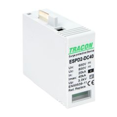   Tracon Ucpv: 800V, In:20kA, Imax:40kA, Up:2,6kV, Var ESPD2-DC40-600VO T2 DC típusú V túlfeszültség levezető betét 600V 5997374233835
