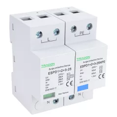   Tracon Uc:275V; Iimp:25/100kA; In:25/100kA; Uoc:20kV; Up:1,3kV; 1+1 ESPD1+2+3-25-1+1P T1+T2+T3 AC típusú túlfeszültség levezető, egybeépített 5997374222266