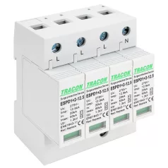   Tracon Uc:275V; Iimp:12,5kA; In:20kA; Imax:50kA; Up:1,3kV; 4P ESPD1+2-12.5-4P T1+T2 AC típusú túlfeszültséglevezető, cserélhető betéttel 5997374222372