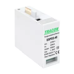  Tracon Uc:275/255V, In:20kA, Imax:40kA, Up:1,3/1,5kV ESPD2-40NPEO T2 AC típusú túlfeszültség levezető betét 40 NPE 5997374233774