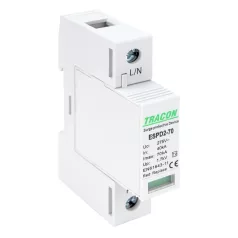   Tracon Uc:275V; In:40kA; Imax:70kA; Up:1,7kV; 1P ESPD2-70-1P T2 AC típusú túlfeszültség levezető, cserélhető betéttel 5997374222617