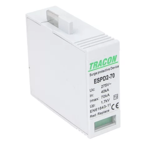 Tracon Uc:275V; In:40kA; Imax:70kA; Up:1,7kV ESPD2-70M T2 AC típusú túlfeszültség levezető betét 70 M 5997374222662