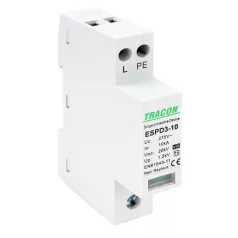   Tracon Uc:275V; In:10kA; Uoc:20kV; Up:1,2kV; 1+1P ESPD3-10-1+1P T3 AC típusú túlfeszültség levezető, egybeépített 5997374222747