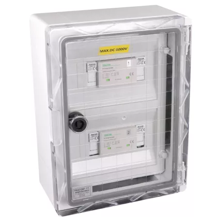Tracon 380x260x130mm, IP65, DC1+2, Un=1000VDC SPBPVDC2BCS Túlfeszültség-védelmi doboz fotovoltaikus rendszerekhez 5997374231725