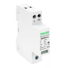   Tracon Uc:275V; In:5kA; Uoc:10kV; Up:1,2kV; 1+1P ESPD3-5-1+1P T3 AC típusú túlfeszültség levezető, egybeépített 5997374222778