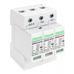   Tracon Ucpv: 1200V; In:20kA; Imax:40kA; Up:4kV ESPD2-DC40-1000 T2 DC típusú túlfeszültség levezető, cserélhető betéttel 5997374222686